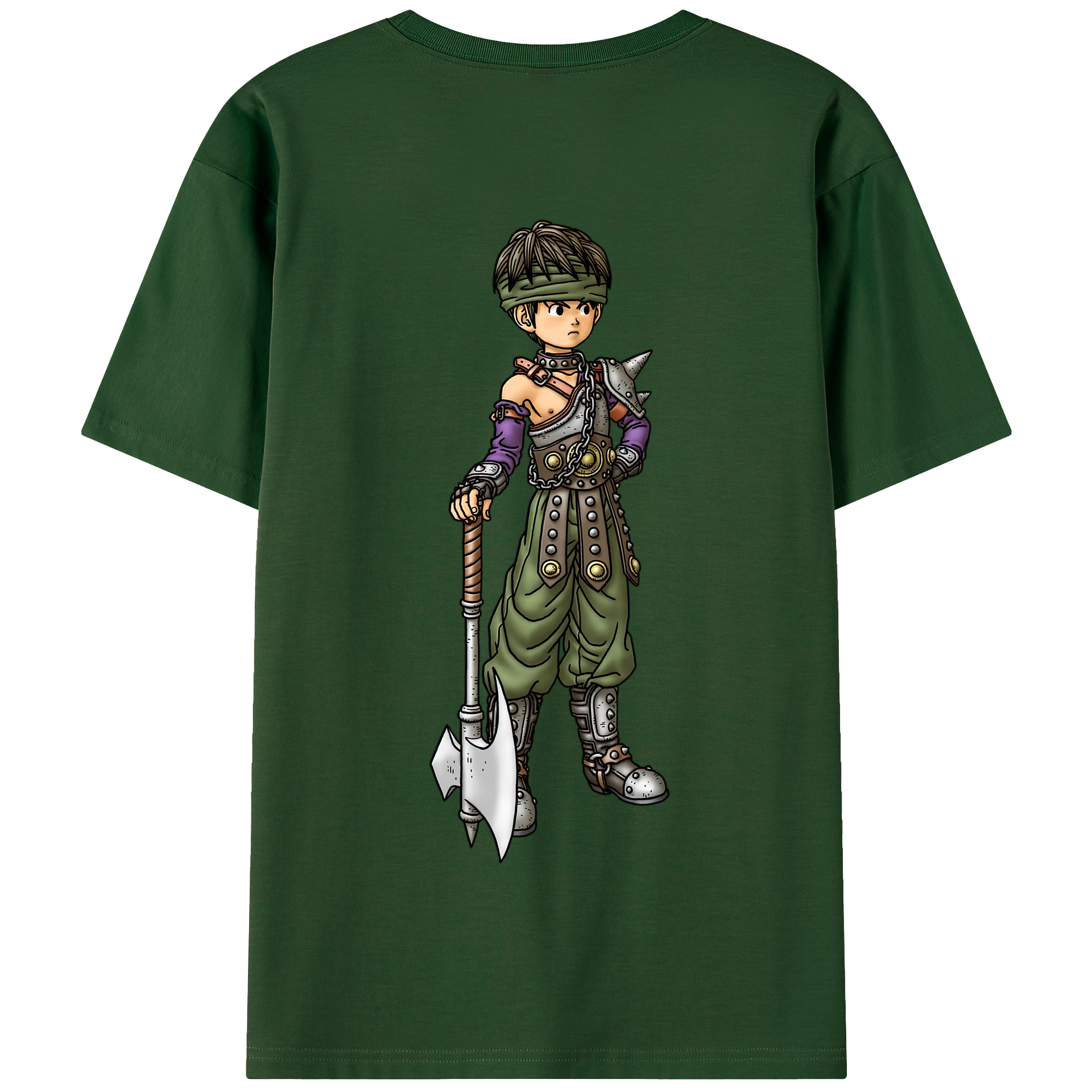 （画像用） ドラゴンクエスト Doragon Kuesuto Dragon Quest 綿100％半袖Tシャツ（背面プリント）
